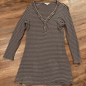 American Eagle Outfitters Brown and Black Striped Dress